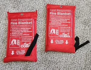NUEVO PAQUETE DE 2 MANTAS CONTRA INCENDIOS Fibra de Vidrio Héroe Emergencia Hogar Retardante 40 x 40 Cocina - Imagen 1 de 2
