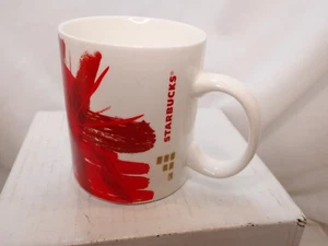 2014 Red and gold Abstract Starburst Starbucks Coffee Mug 12oz - Picture 1 of 5
