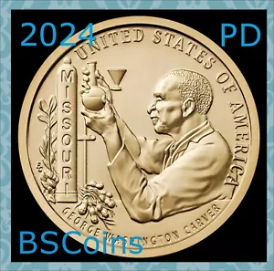 2024 P&D American Innovations GW Schnitzer, MO - AL Dollar - 2 Münzen - auf Lager - Bild 1 von 2
