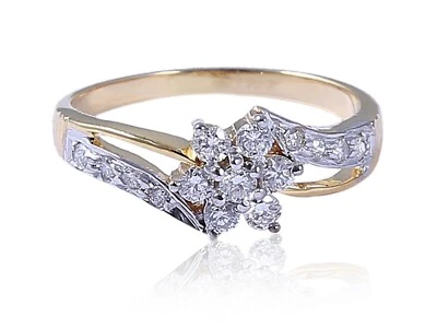 Exquise 1/2 ct Ronde Brillant Taille Naturel Diamants Mariage Bague 18K Or jaune - Photo 1/4