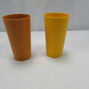 Tupperware #873 Stackable  Cups Yellow And Orange Harvest Set Of 2 - Picture 1 of 5