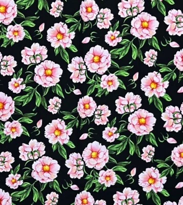 "Tela vintage Peonies by Joy Hall PRIMAVERA CREATIVA rosa floral 5 yardas x 43"" W" Foto 1 de 3