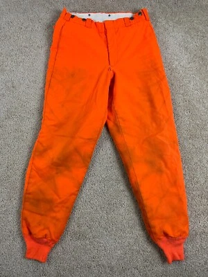 Pantalones de caza Woolrich vintage para hombre 33x29 ajuste regular bolsillos cónicos para piernas naranja Foto 1 de 4