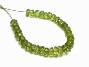 4" Strand PERIDOT 5mm Faceted Rondelle Beads NATURAL - Imagen 1 de 2