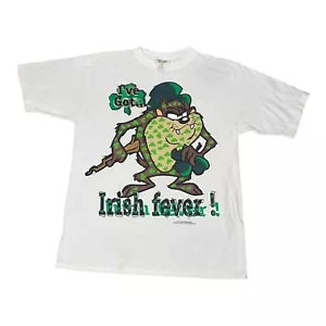VTG 1996 Taz Shirt White Irish Fever Tazmanian Devil Looney Tunes Men's Size L - Picture 1 of 13