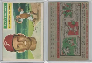 1956 Topps Baseball, #296 Andy Seminick, Philadelphia Phillies - Picture 1 of 1