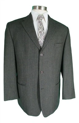 Abrigo deportivo de lana Jhane Barnes para hombre espiga oliva 3 Btn 44R Italia Foto 1 de 4