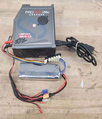 Venom Pro Duo 80w X2 Dual AC/DC Power RC Battery Balance Charger w/ Battery - Image 1 of 4