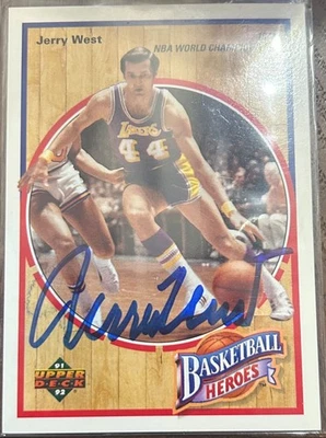 1991-92 Upper Deck Heroes Jerry West #5 🔥 Lakers Salón de la fama 🔥 Magnífico autógrafo 🔥🏀 Foto 1 de 2