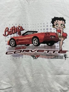 Vintage 2001 Betty Boop Chevrolet Corvette T Shirt Adult large white Mens - Picture 1 of 4