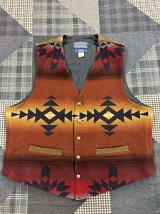 Vintage 90s Pendleton Aztec Western Wool Waistcoat Weste Herren XL RARE - Bild 1 von 5