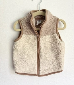 Carters Chaleco Chaqueta Niños 18M Meses Tostado/Marrón Cremallera Completa Imitación Sherpa - Imagen 1 de 3
