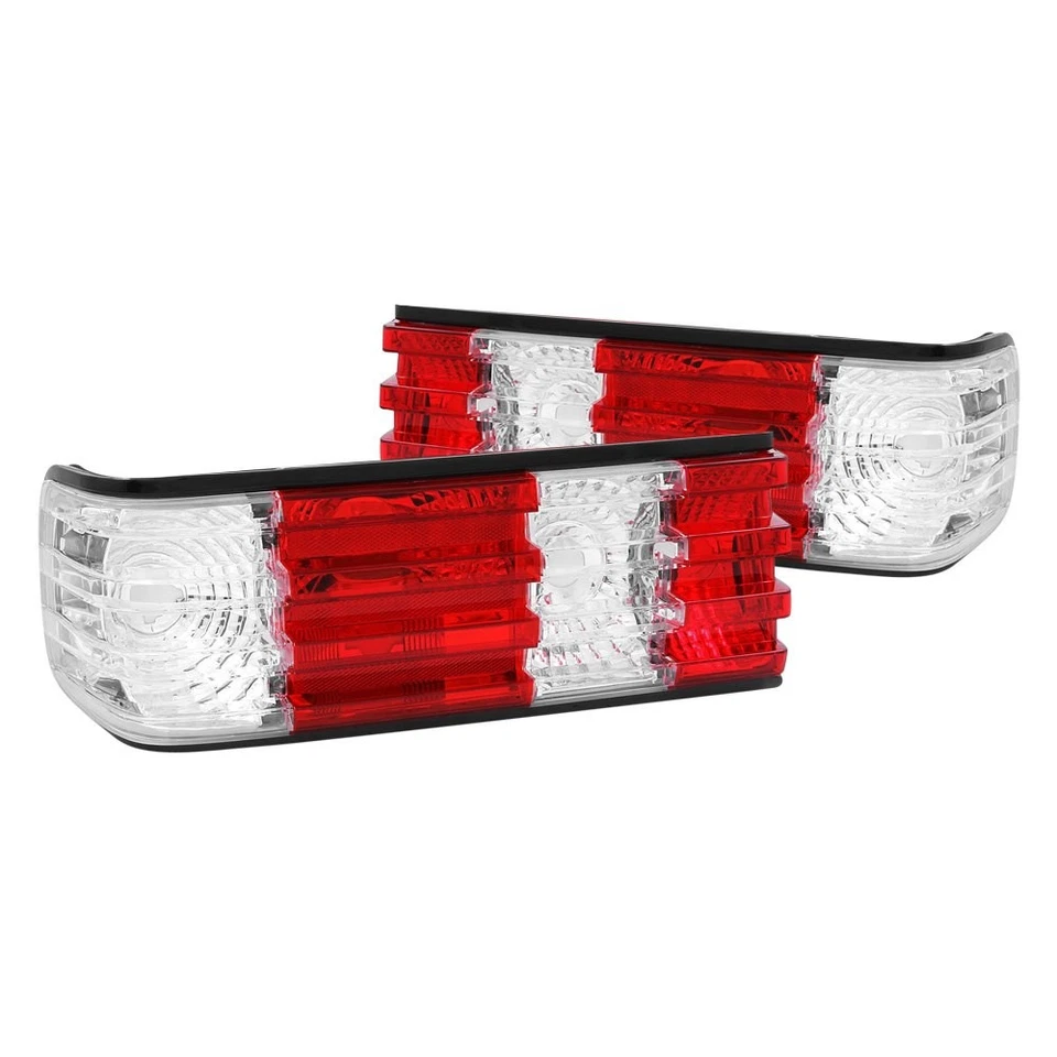 For Mercedes-Benz 560SEL 90-91 Tail Lights Driver & Passenger Side Chrome/Red — 第 1/3 张图片