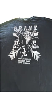 T-shirt nera vintage Hustle Gang stampa indiana a cavallo uomo 2XL Y2K hiphop - Foto 1 di 7