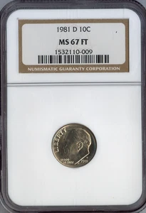 1981-D Roosevelt Dime NGC MS67 FT Quality Auction - Picture 1 of 2