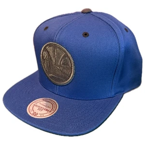 Golden State Warriors Mitchell & Ness Team Blue Snapback Adjustable Hat - Picture 1 of 3