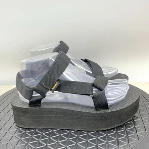 Teva Sandalen Damengröße 8 Schuhe flache Form Universal Keilabsatz Plateau schwarz verstellbar - Bild 1 von 10
