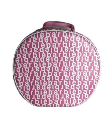 '03 Estuche de Transporte Barbie con Asa Estampado Completo Cremallera Redonda Rosa y Blanco 12x10x5"" Foto 1 de 4