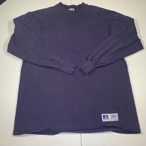 Camisa Atlética Russell De Colección Para Hombre Grande Púrpura Manga Larga Cuello Redondo EE. UU. 90s - Imagen 1 de 6