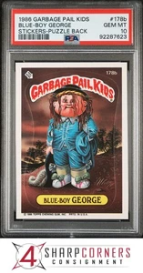 1986 GARBAGE PAIL KIDS STICKER #178b BLUE-BOY GEORGE SERIES 5 PUZZLE BACK PSA 10 - Picture 1 of 2