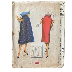 Vintage McCall's Pattern 4243 Easy to Sew Skirts 2 Styles 1957 Waist 30 Complete - Picture 1 of 2