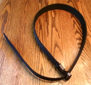 Vedder Handcrafted Black Woven Fabric Cobra Pro Style Size 38"-41" Belt EC - Picture 1 of 2