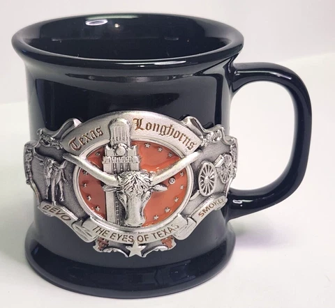 Texas Longhorns Coffee Mug Pewter Badge University Of Texas Cover