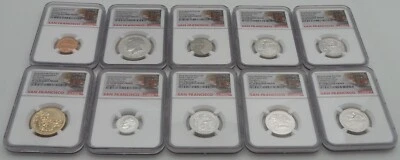 2018 S Silver Reverse Proof Set First Day of Issue PF 70 NGC Full Set - C2376 - Image 1 of 4