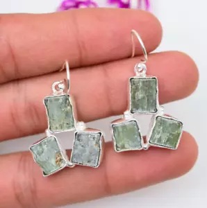 Amezing Peridot Gemstone Earrings 925 Sterling Silver Handmade Jewelry Wife Gift - Picture 1 of 5