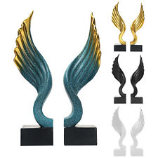 Angel Wing Book Stand Resin Bookends Statue Bedroom Desk Ornament