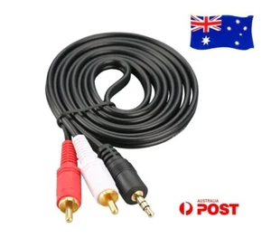 Aux 3.5mm Male Plug to 2RCA Stereo Audio Cable for Computer PC Asus Laptop 3M - Picture 1 of 4