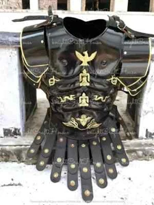 Halloween Black 300 Spartan Suit of Armor Knight LARP Roman Muscle Set Shoulder - Picture 1 of 5