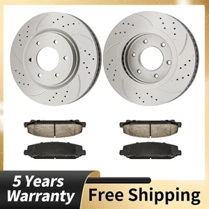 Front Drilled Rotor + Brake Pads Kit for INFINITI QX56 2007-2010 Nissan Armada - Picture 1 of 14