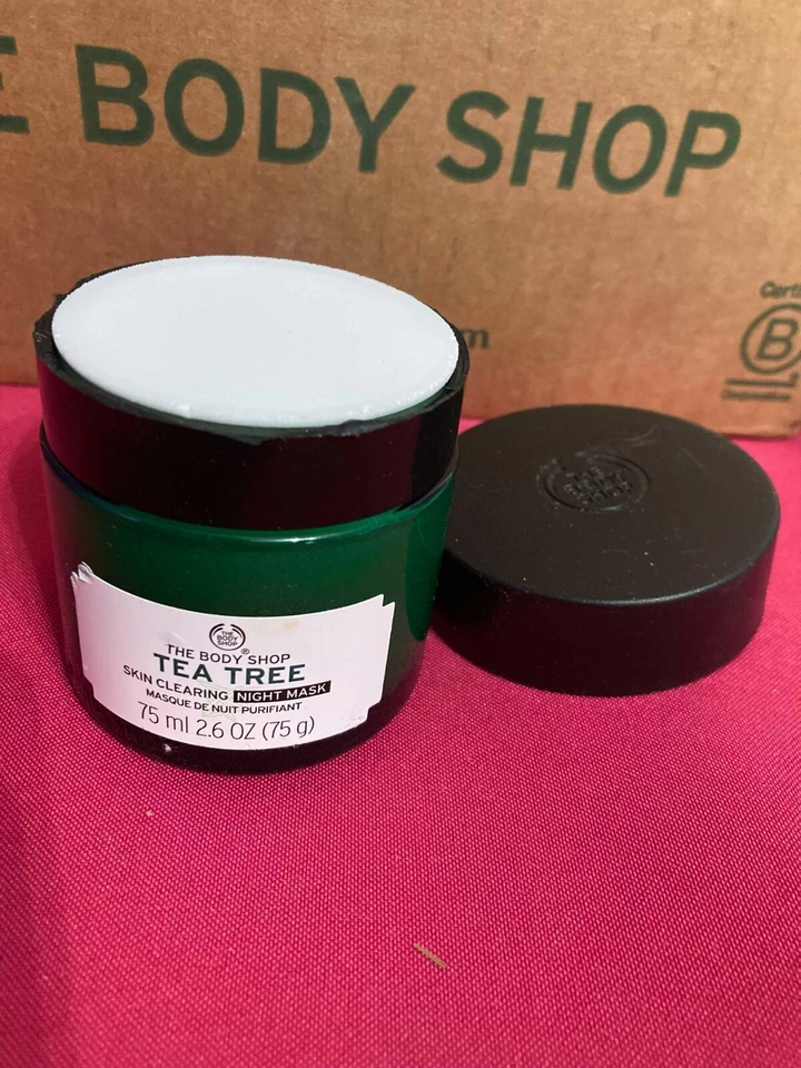 BODY SHOP Mascarilla Nocturna Limpiadora Piel Árbol de Té Anti-Imperfección, 2.6 OZ Tapa Rota Foto 1 de 1
