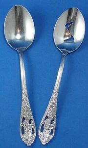 Supreme Cutlery 2 cucharas para servir TWS 162 toalla plateada de acero inoxidable cubiertos perforados - Imagen 1 de 7