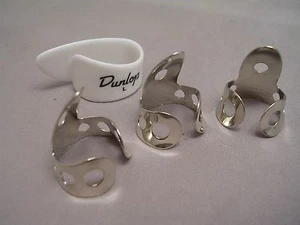 Dunlop 4 Pc Nickel Silver Finger Pick Set .020", Fast Ship - Picture 1 of 3