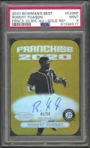 ROBERT PUASON 2020 BOWMANS BEST GOLD REFRACTOR FRANCHISE AUTO /50 PSA 9 POP 2 - Picture 1 of 2
