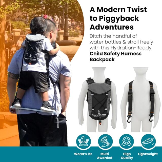 Piggyback Rider Toddler Carrier Backpack - Scout Standing Child Carrier  Backpack for Events & Travel - Complete Parent & Child Set with Secure  Safety