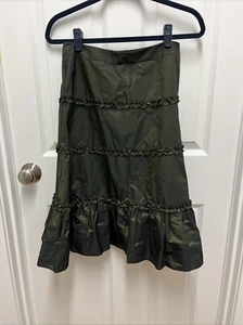 Eacada Woman’s Ruffled Tiered A-Line Army Green Skirt - Picture 1 of 5