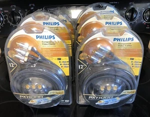 6 Phillips PXT1000 Series: PXT1117 12ft RCA Component Cables 24K Gold Plated NEW - Picture 1 of 8