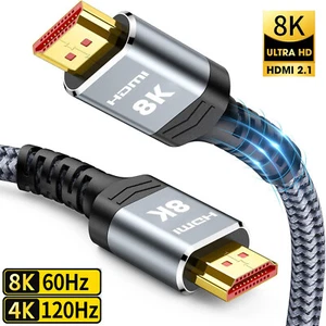 Ultra High Speed HDMI 2.1 Cable 8K@60/4K@120 48Gbps for PS5/Xbox X Lot 1M to 3M - Picture 1 of 9
