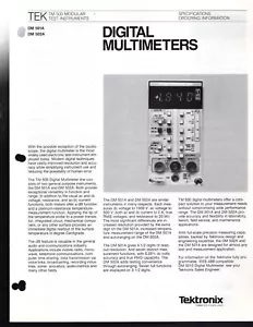 Tektronix Digital Multimeters DM 501A 502A Specifications Ordering Information - Picture 1 of 1
