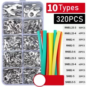 Electrical Wire Connector Bare Cold terminal Crimp Terminals Spade Assorted Set - Picture 1 of 4