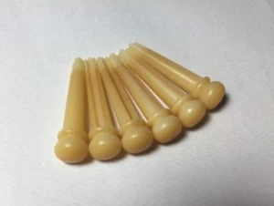Aged Camel Bone Bridge Pin & Plain NO DOT Top Shape Tone for Acoustic Guitar - Bild 1 von 2