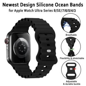 Nueva correa de repuesto de silicona Ocean 2024 para Apple Watch Ultra2 Band Series 10 - Imagen 1 de 20