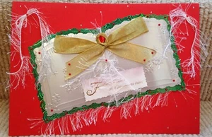 Libro de TARJETAS DE NAVIDAD A4 grande personalizado de lujo hecho a mano arco dorado grande y brillo - Imagen 1 de 1