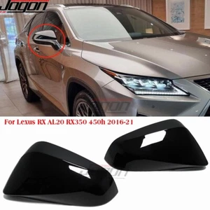 Black Side Rearview Mirror Covers For Lexus RX AL20 RX350 RX450h 2016 2017 18-21 - Picture 1 of 10