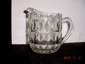 Jeannette Glass WINDSOR PATTERN - CLEAR 16 Oz Pitcher  - Picture 1 of 6