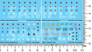 KAMIYA 1/144 WWII German AFV Package#4 Water Slide Decals Set - Picture 1 of 1