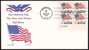 US 1963 Flag Over White House Plate Block (1208) . First Day Cover, Cachet Craft - Picture 1 of 1